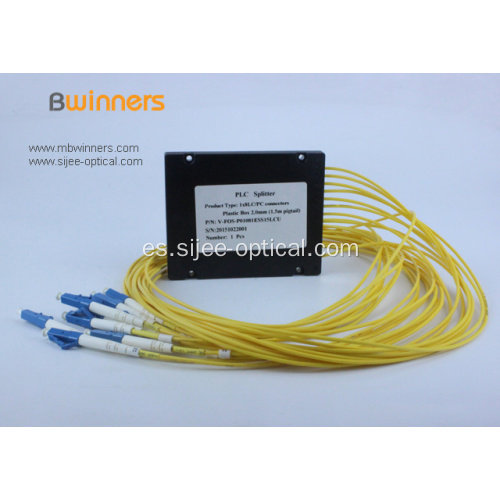 Divisor de fibra óptica 1X8 en caja de ABS